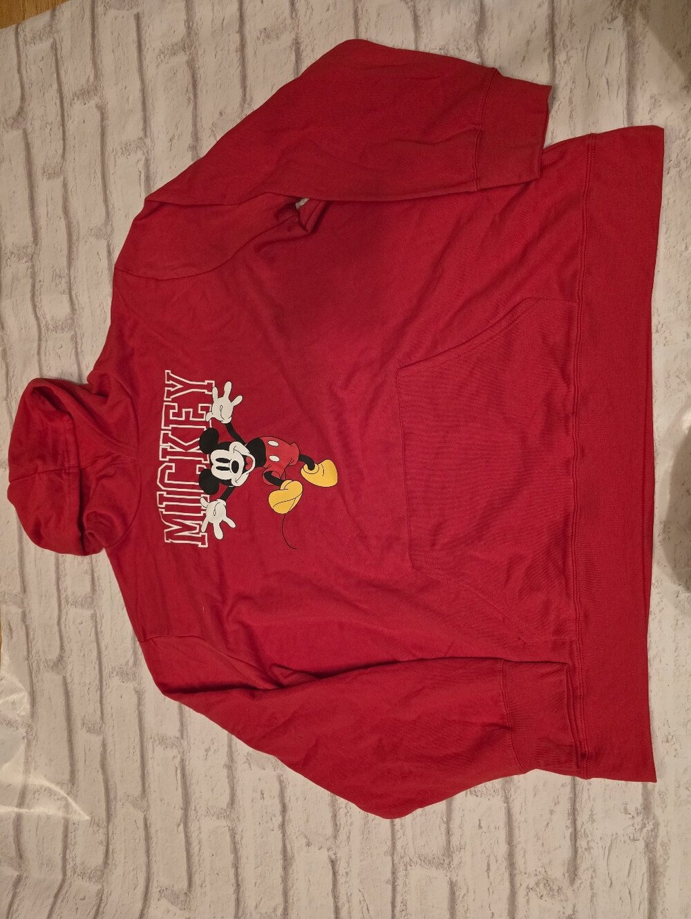 Disney Mickey Mouse Hoodie Red Graphic Sweatshirt Mickey and Friends Mens 3XL